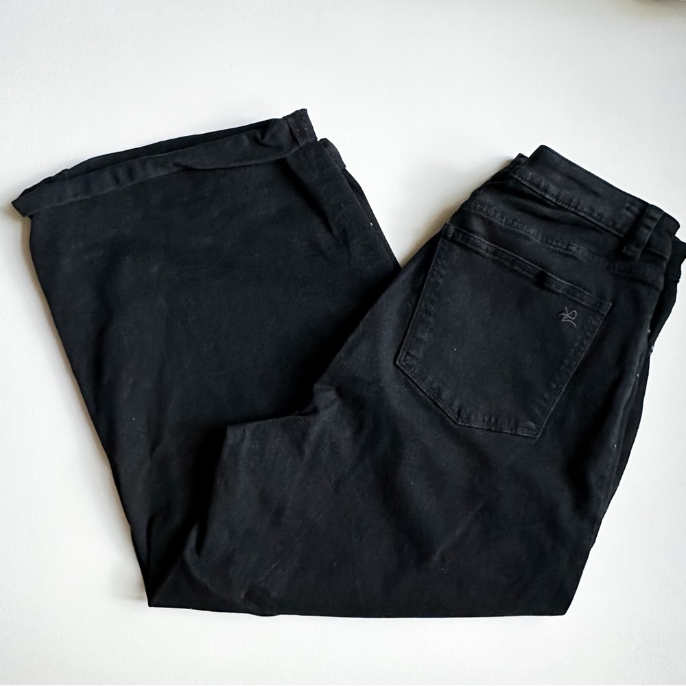 DL1961 Hepburn Wide Leg Ashwell High Rise Jeans Black 16W